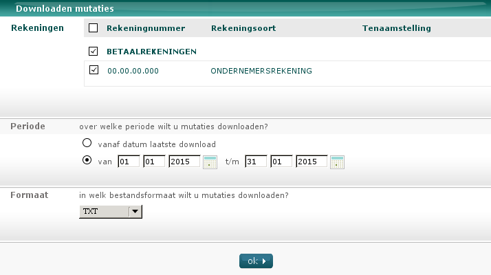 Hoe ABN AMRO exporteren voor Acumulus - Stap 2