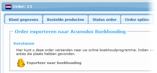 Orders exporteren naar Acumulus vanuit CCV Shop