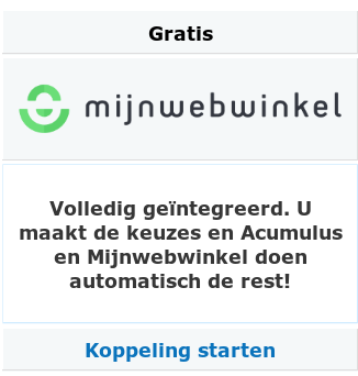 Mijnwebwinkel koppeling starten in Acumulus